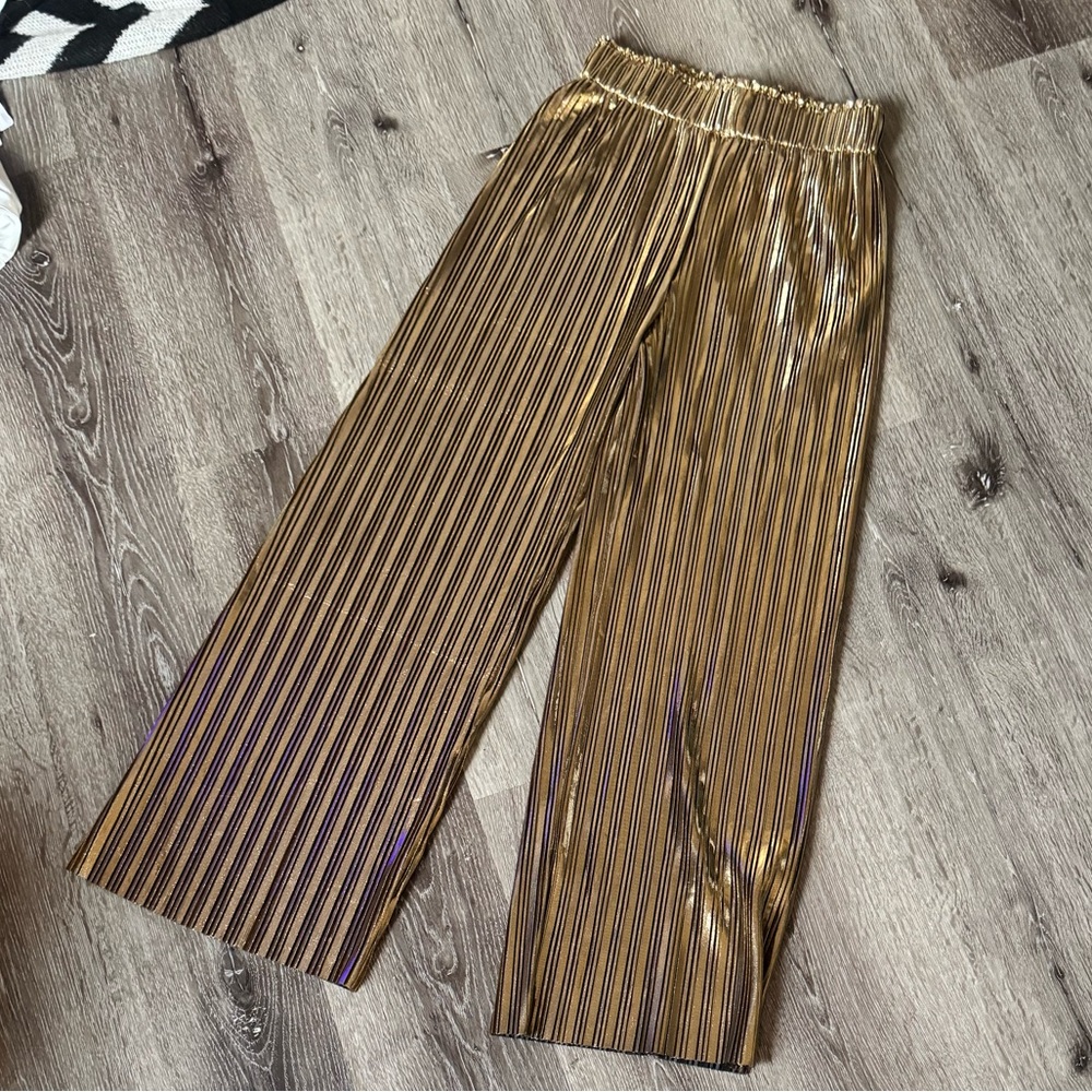Amazon Gold Paneled Wide Leg Pants